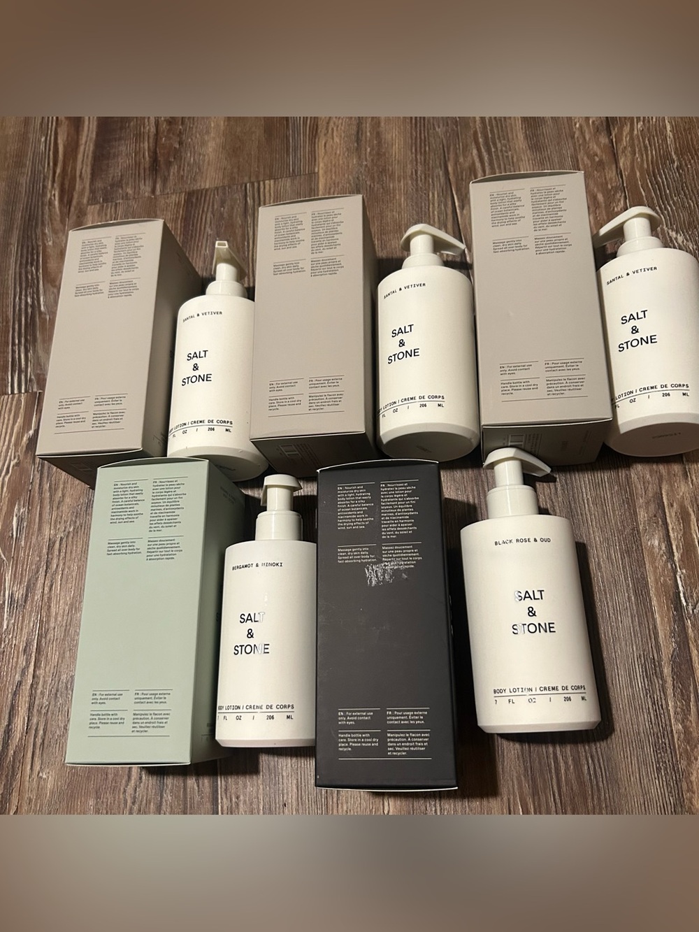 HUGE Salt & Stone Body Lotion 5 Pk Bundle 7 oz Santal Bergamot Black Rose & Oud - Picture 4 of 16